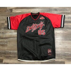 Vtg FUBU Dirty Dirty City Series 05 Mens XL Black & Red Embroidered Jersey